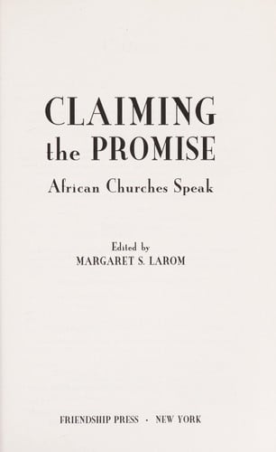 Claiming the Promise: African Churches Speak