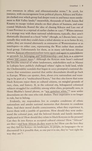 Unsettled: Denial and Belonging Among White Kenyans (Volume 10) (Ethnographic Studies in Subjectivity)