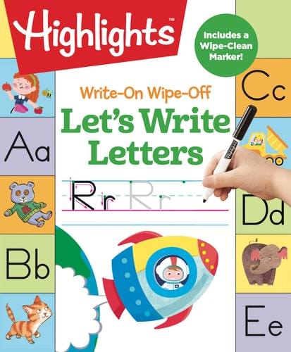 Write-On Wipe-Off Let's Write Letters Handwriting Practice for Kids Learning to Write, Dry-Erase Lettering Workbook for Ages 3-6