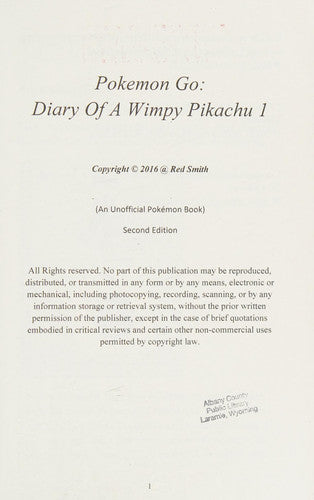 Pokemon Go Diary of a Wimpy Pikachu 1
