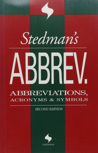 Stedman's Abbreviations, Acronymns & Symbols