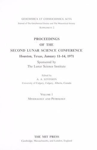 Mineralogy and Petrology (Proceedings of the Second Lunar Science Conference)