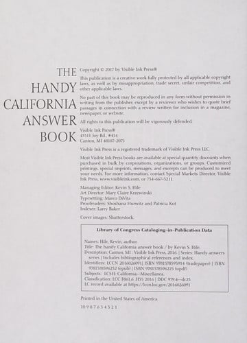 The Handy California Answer Book (The Handy Answer Book Series)