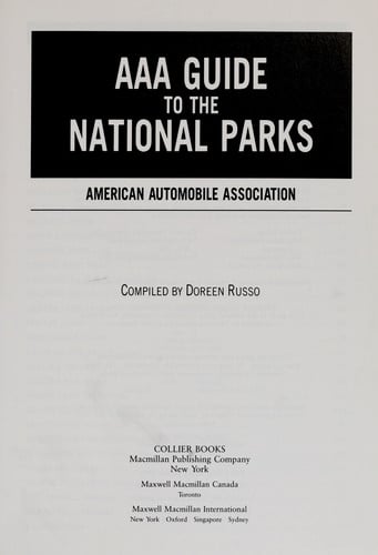 AAA Guide to the National Parks: American Automobile Association