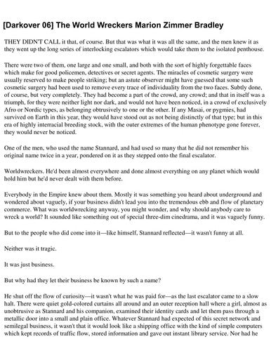The World Wreckers - Darkover Series