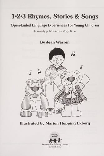 Totline 123 Rhymes Stories & Songs ~ Open-Ended Language (1-2-3 Series) Ages 3-6