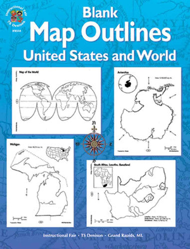 Blank Map Outlines United States and World