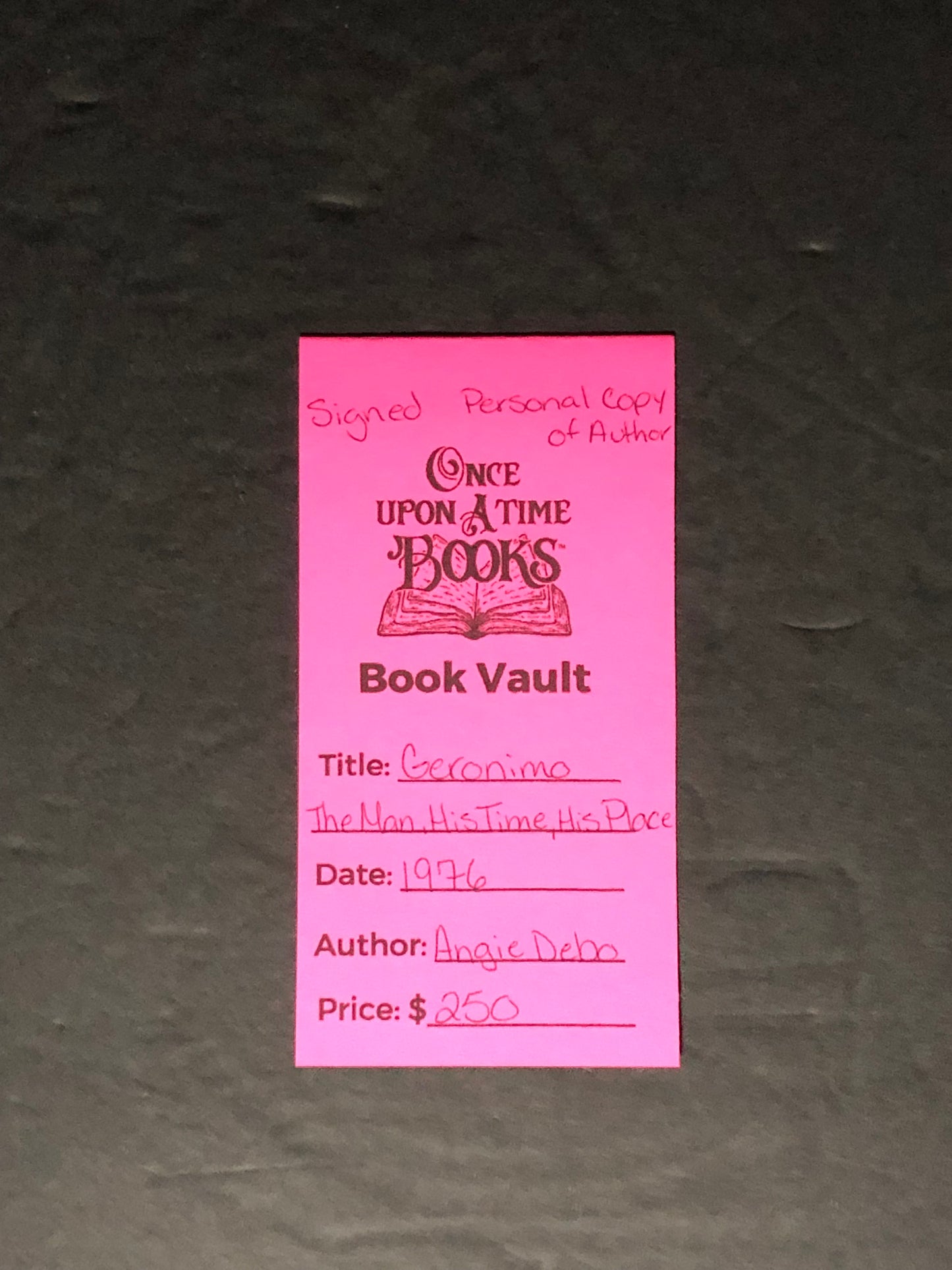 Geronimo - Angie Debo - Signed - Authors Personal Copy - 1976
