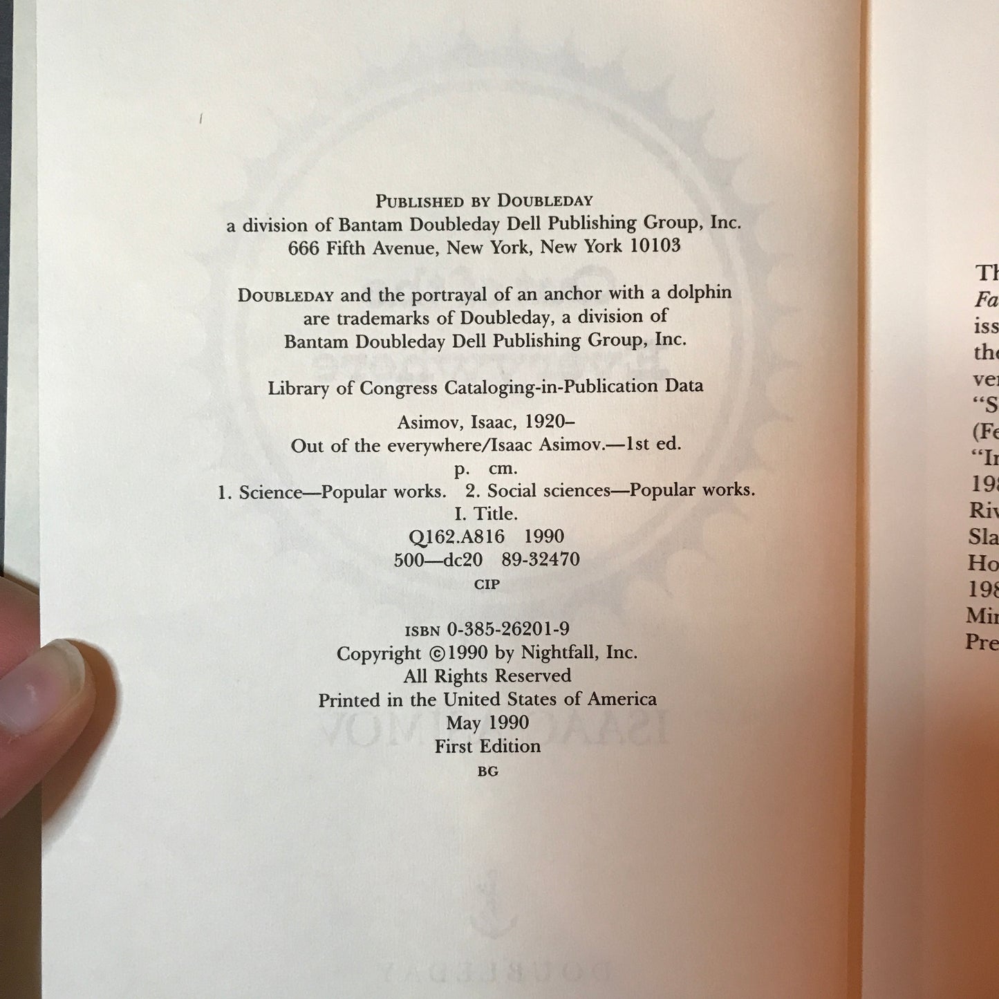 Out of the Everywhere - Isaac Asimov - 1st Edition - 1990