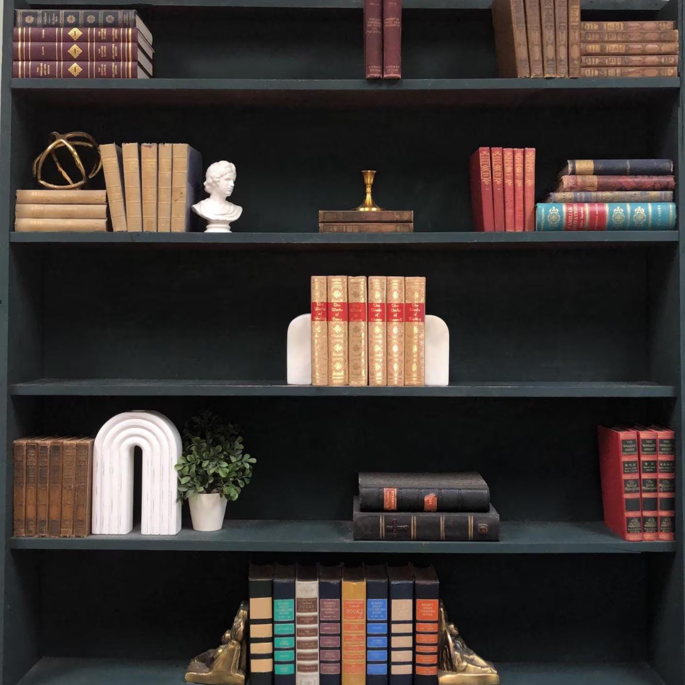 Classic Books by the Foot: The Works of, Gold Gilt, Decorative Hardcover Set, Display Hardcovers