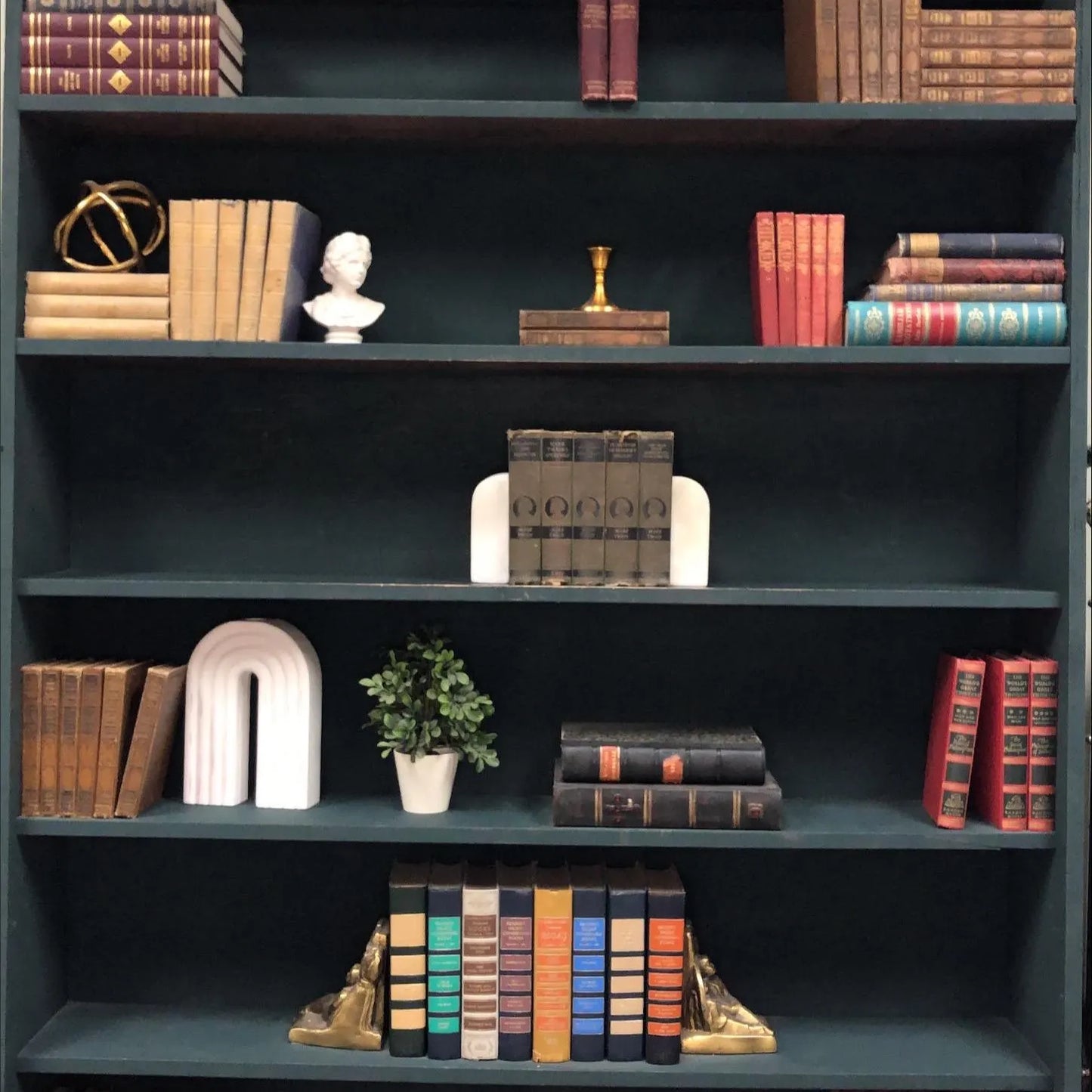 Classic Books by the Foot: Antique Mark Twain Classic American Library Decor, Hardcover Display
