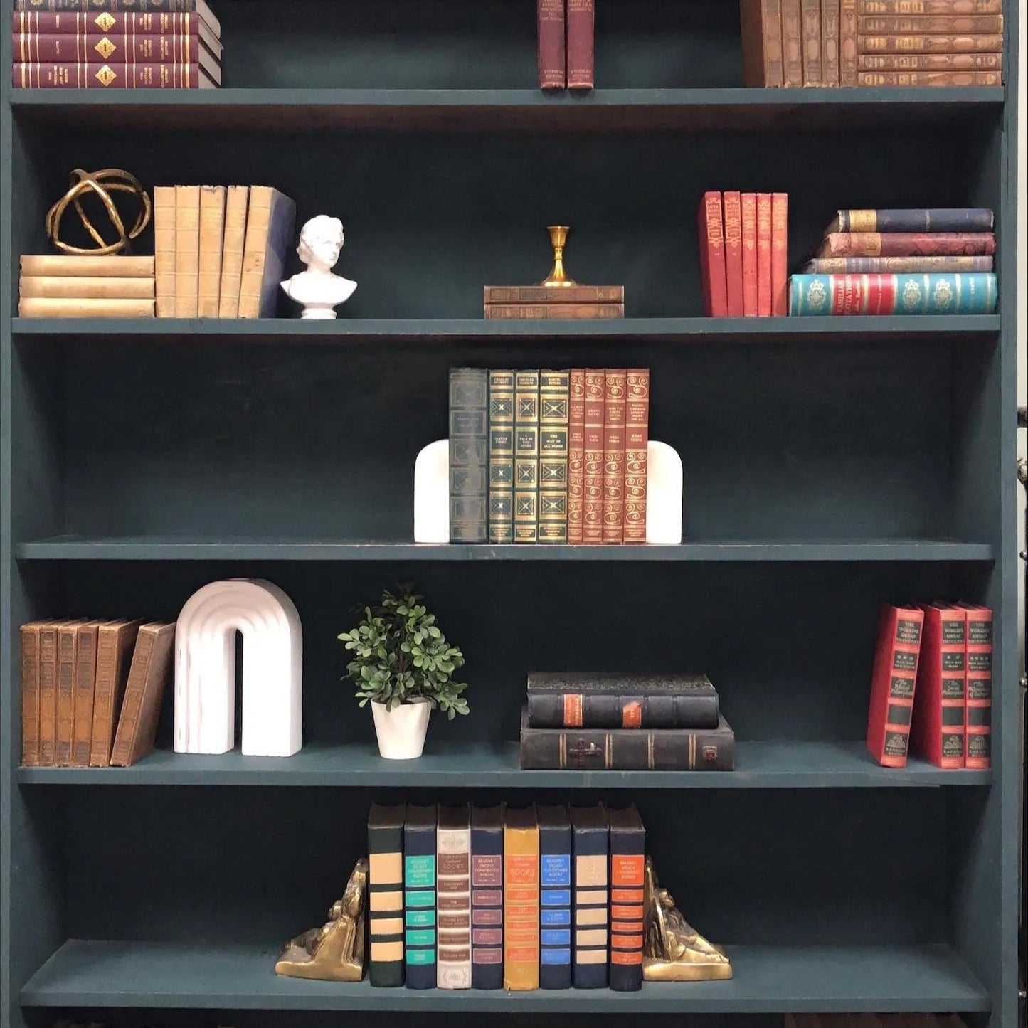 Classic Books by the Foot: Curated Vintage Books Classic Reading Room Decor International Collectors Library, Hardcover Display