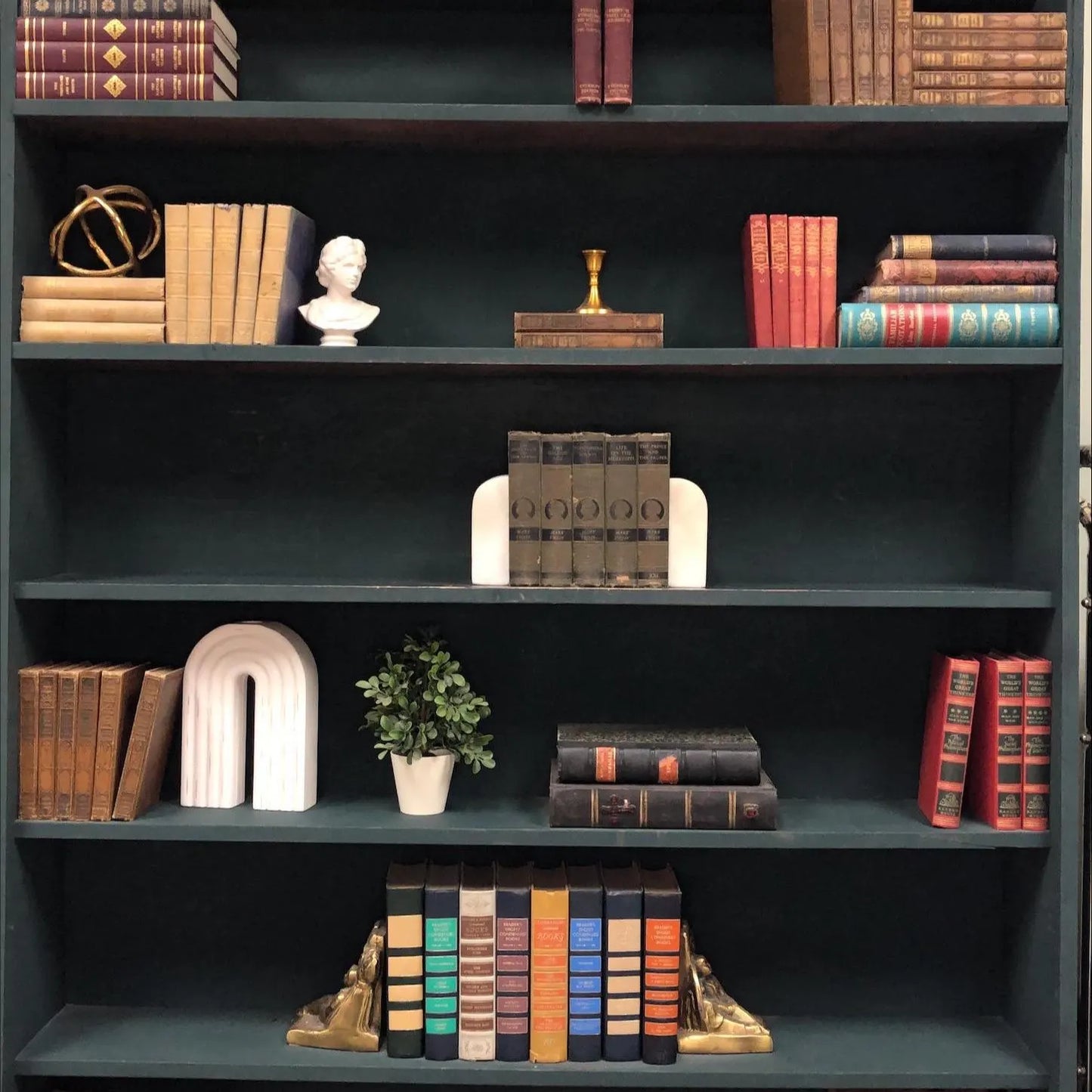 Classic Books by the Foot: Antique Mark Twain Classic American Library Decor, Hardcover Display