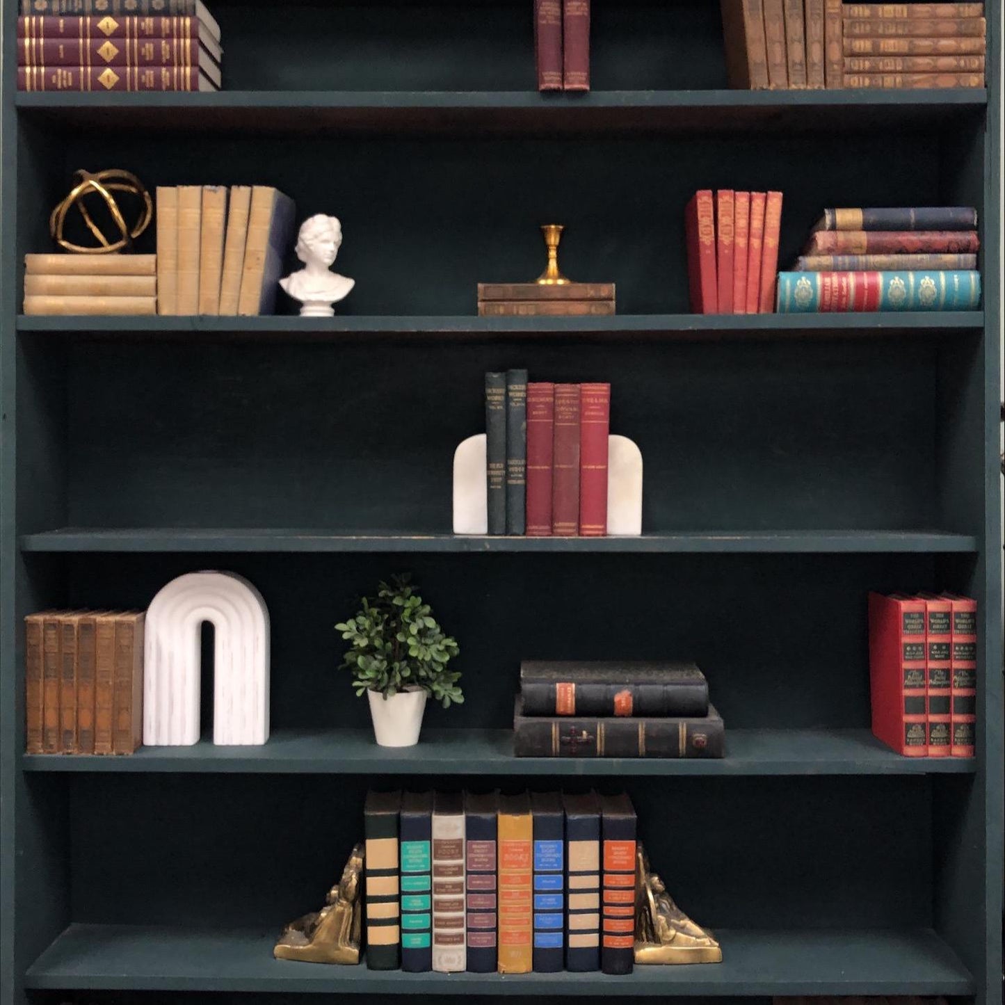 Classic Books by the Foot: Antique Victorian Gentleman's Classic Book Library Bundle, Display Hardcovers set