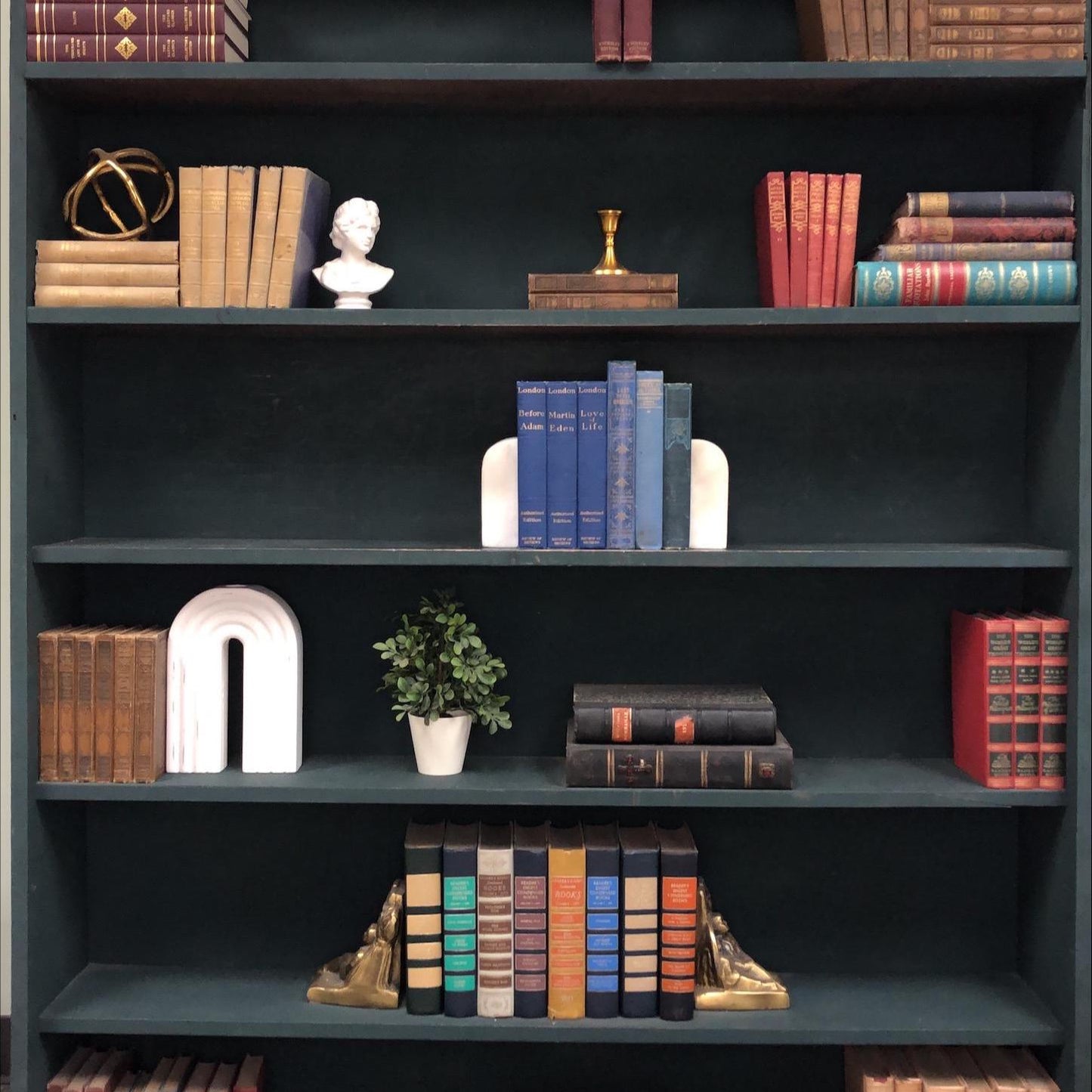 Classic Books by the Foot: Vintage Blue Literature Collection Old Classic Library Decor, Display Hardcovers set