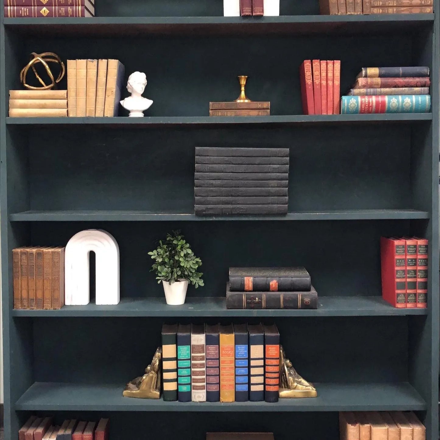 Classic Books by the Foot: Vintage Black Encyclopedia Book Bundle Dark Academia Library Decor