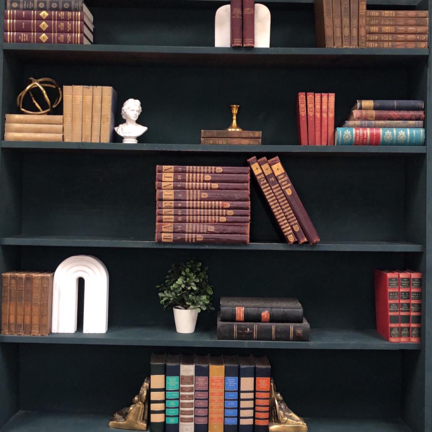 Classic Books by the Foot: Vintage Burgundy Encyclopedia Books Old Reference Library Decor