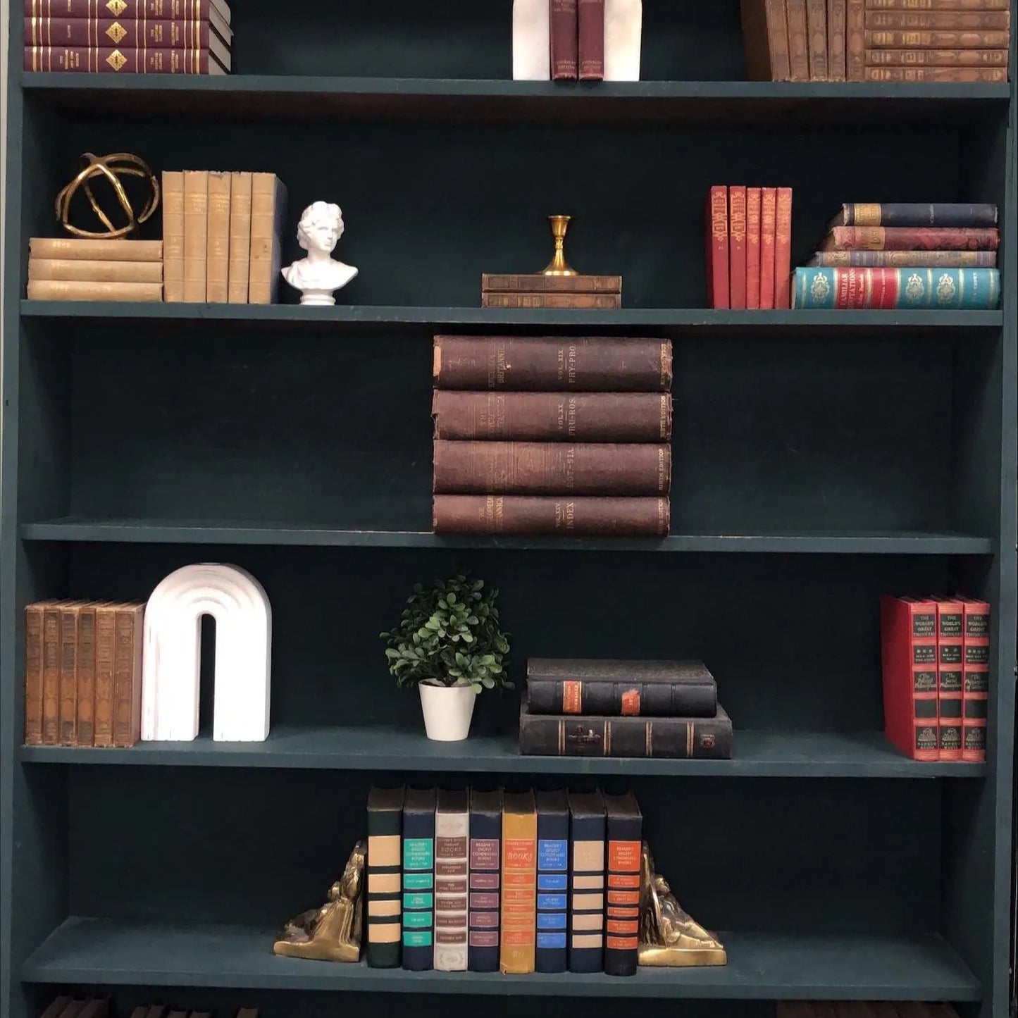 Classic Books by the Foot: Victorian Brown Encyclopedia Britannica Books 1880's Dark Academia Library Decor