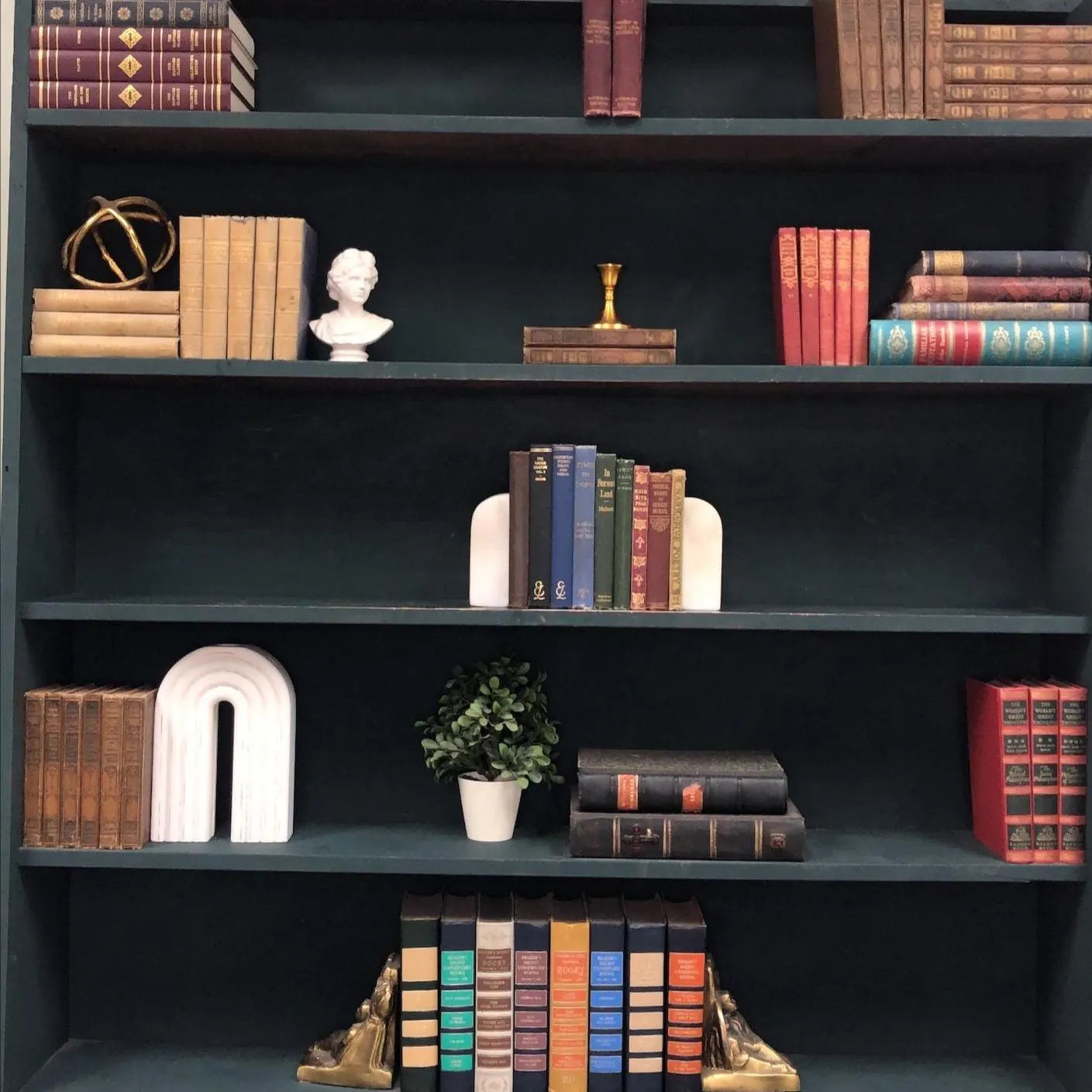 Classic Books by the Foot: Vintage Red, green, and Blue Pocket-sized Poetry Book Collection Cottagecore Library Decor