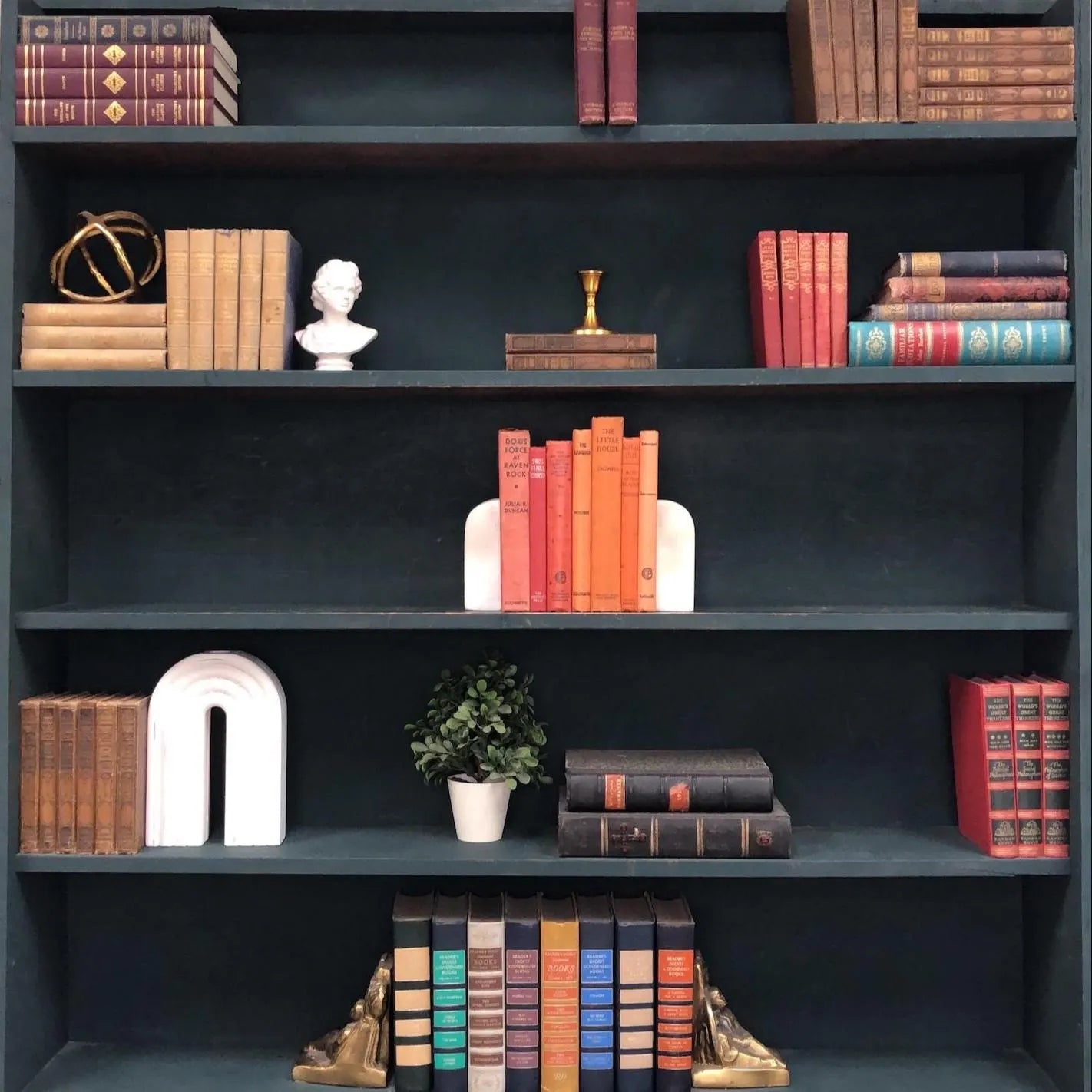 Classic Books by the Foot: Vintage Children's Adventure Orange Decorative Collection Boys Library Decor