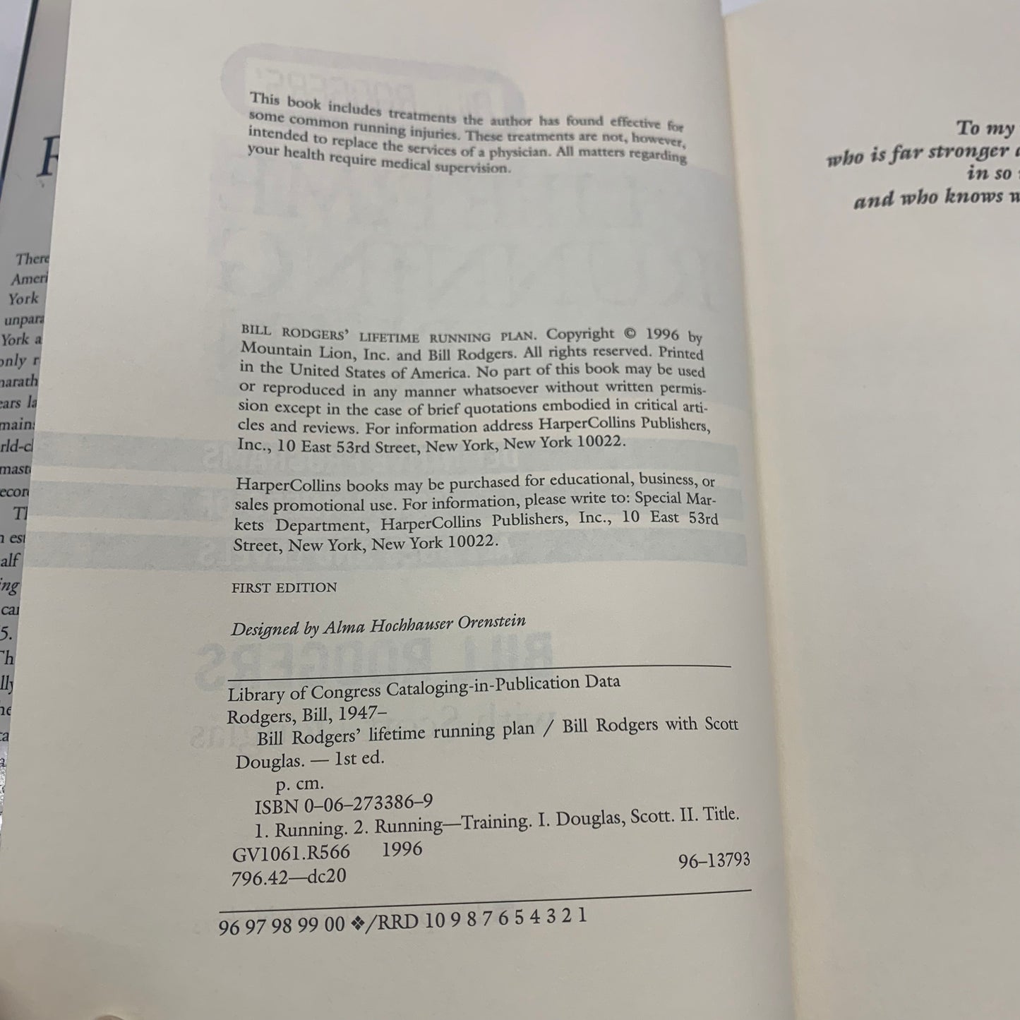 Bill Rodgers’ Lifetime Running Plan - Bill Rodgers - Signed - 1996
