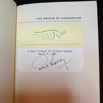 The Origin of Humankind - Richard Leakey - 1st American Edition - Signed- 1994