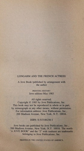 Longarm and the French Actress (Longarm #55)