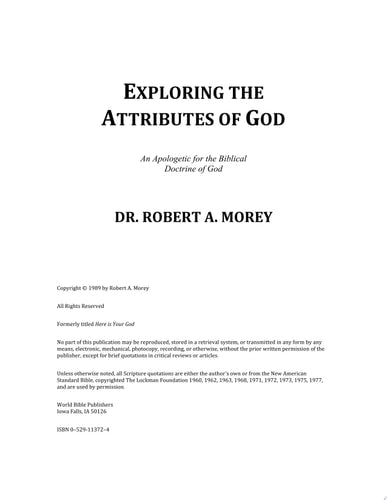 Exploring the Attributes of God