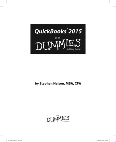 Quickbooks 2015 for Dummies