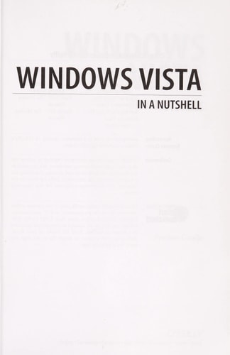 Windows Vista in a Nutshell: A Desktop Quick Reference (In a Nutshell (O'Reilly))