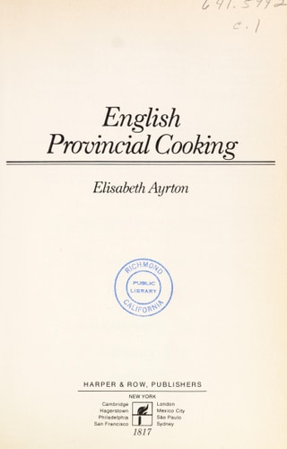 English provincial cooking