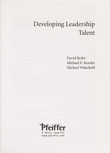 Developing Leadership Talent