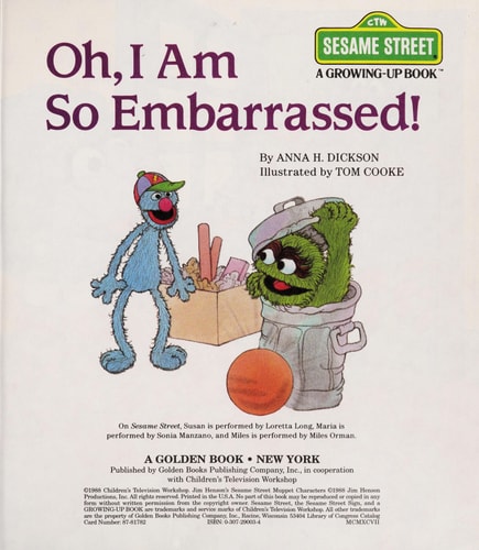 Oh, I am so embarrassed! (A Growing-up book)