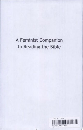 A Feminist Companion to Reading the Bible: Approaches, Methods and Strategies
