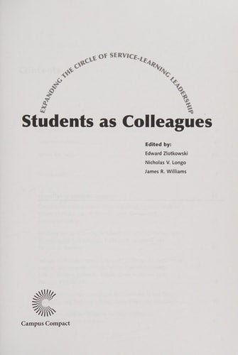 Students as Colleagues: Expanding the Circle of Service-Learning Leadership