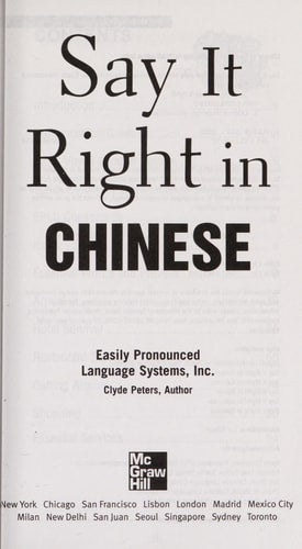 Say It Right In Chinese (Say It Right! Series)