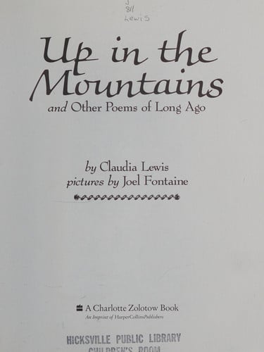 Up in the Mountains: And Other Poems of Long Ago