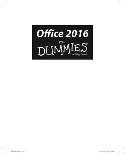 Office 2016 For Dummies (For Dummies (Computer/tech))