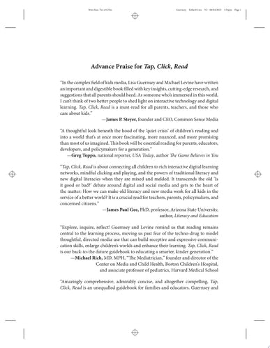 Tap, Click, Read: Growing Readers in a World of Screens