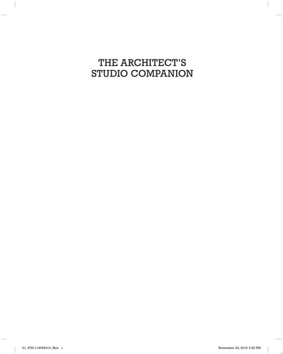 The Architect's Studio Companion: Rules of Thumb for Preliminary Design