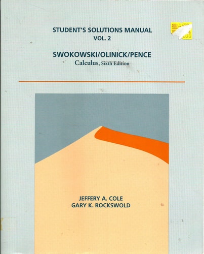 Calculus, 6th Edition, Vol 2, Student Solutions Manual