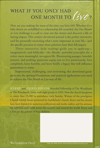 One Month to Live Devotional Journal: Your Thirty-Day Companion to a No-Regrets Life