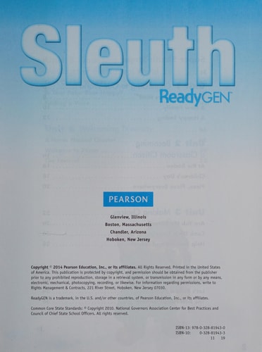 READYGEN 2014 READING SLEUTH GRADE 1