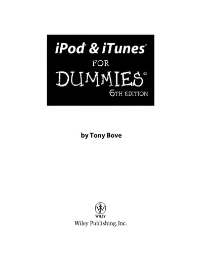 iPod & iTunes For Dummies