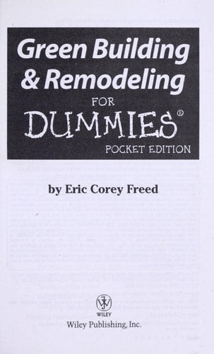 Green Building & Remodeling for Dummies Pocket Edition
