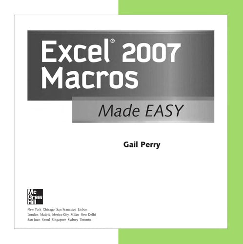 EXCEL 2007 MACROS MADE EASY