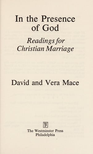 In the Presence of God: Readings for Christian Marriage