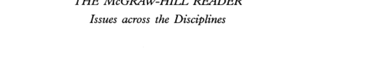 The McGraw-Hill Reader: Issues Across the Disciplines