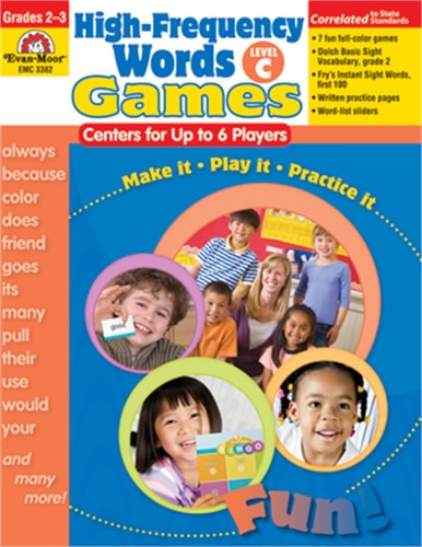 High-Frequency Words: Center Games for Up to 6 Players, Level C