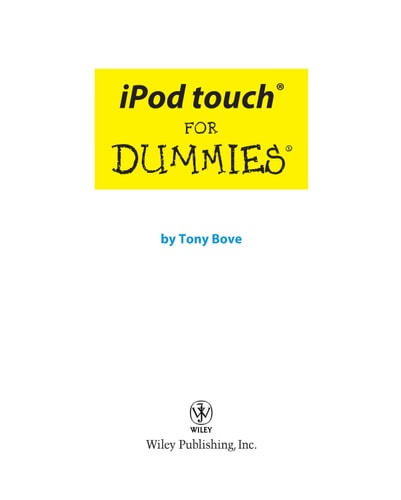 iPod touch For Dummies